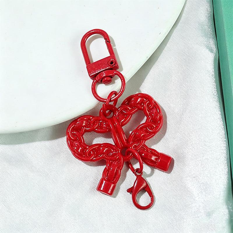 Transparent Acrylic Bow Keyring for Girls' Bags - DIY Pendant Accessory Small Gift