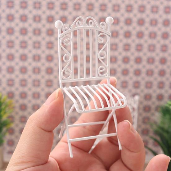 Dollhouse Patio Set Corrosion Resistant Moisture-proof Micro Decor Mini Garden Furniture Set for Kids