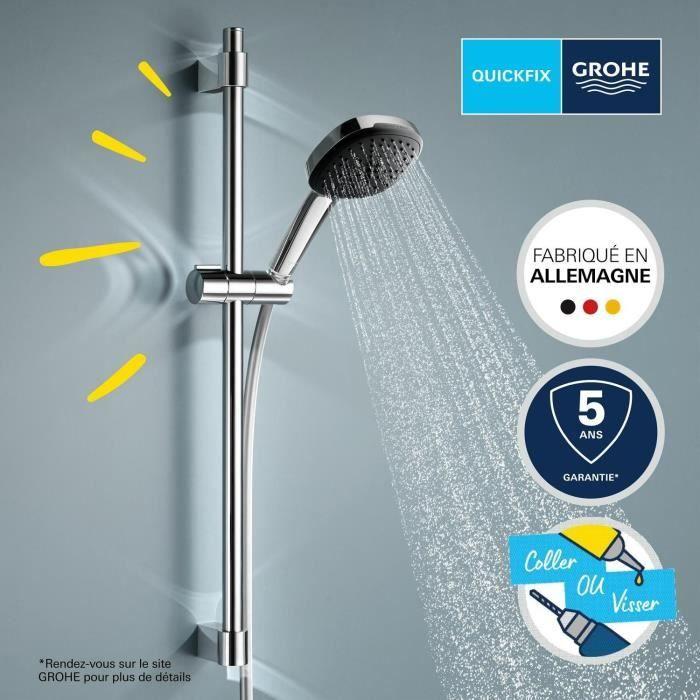Ensemble de douche avec pommeau 2 jets, barre et flexible - GROHE Vitalio Comfort 110 26398001 - Sélection facile - Economie d'eau