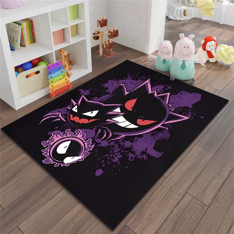 1ks Pokémon Gengar Potisk Kreslený Koberec Rohožka do Domu Obývacího Pokojíku Ložnice Pohovka Předsíň Dekorace Protiskluzová Podložka na Podlahu Kobereček do Dětského Koutku