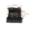 Gothic Steampunk Ruffled Lace Wrist Cuffs Fake Sleeve Crystals Gear Fingerless Gloves Halloween Arm Warmer Bracelet