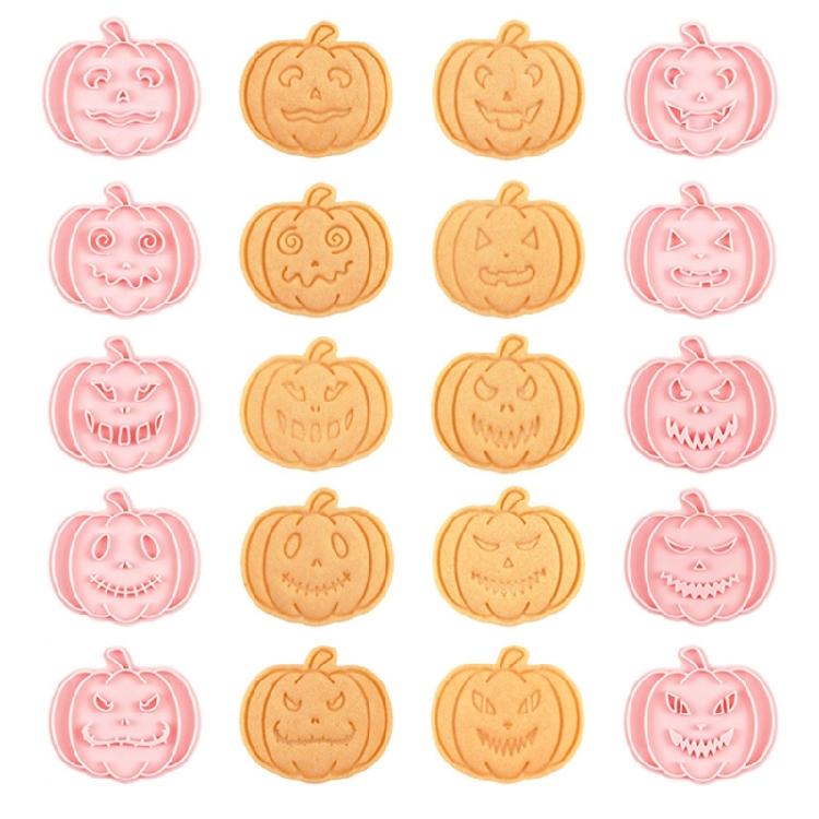 Halloween Baking Essential 3D Pumpkin Cookie Cutters Reusable Plastic Molds For Festives Cookie Cakes And Decorations