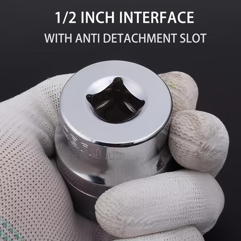 12 Pieces Set of Ratchet Wrench Sockets Set,1/2 Inch Drive with Way Quick Released Ratchet Handle and Bent rod,Mechanic Tool Kit