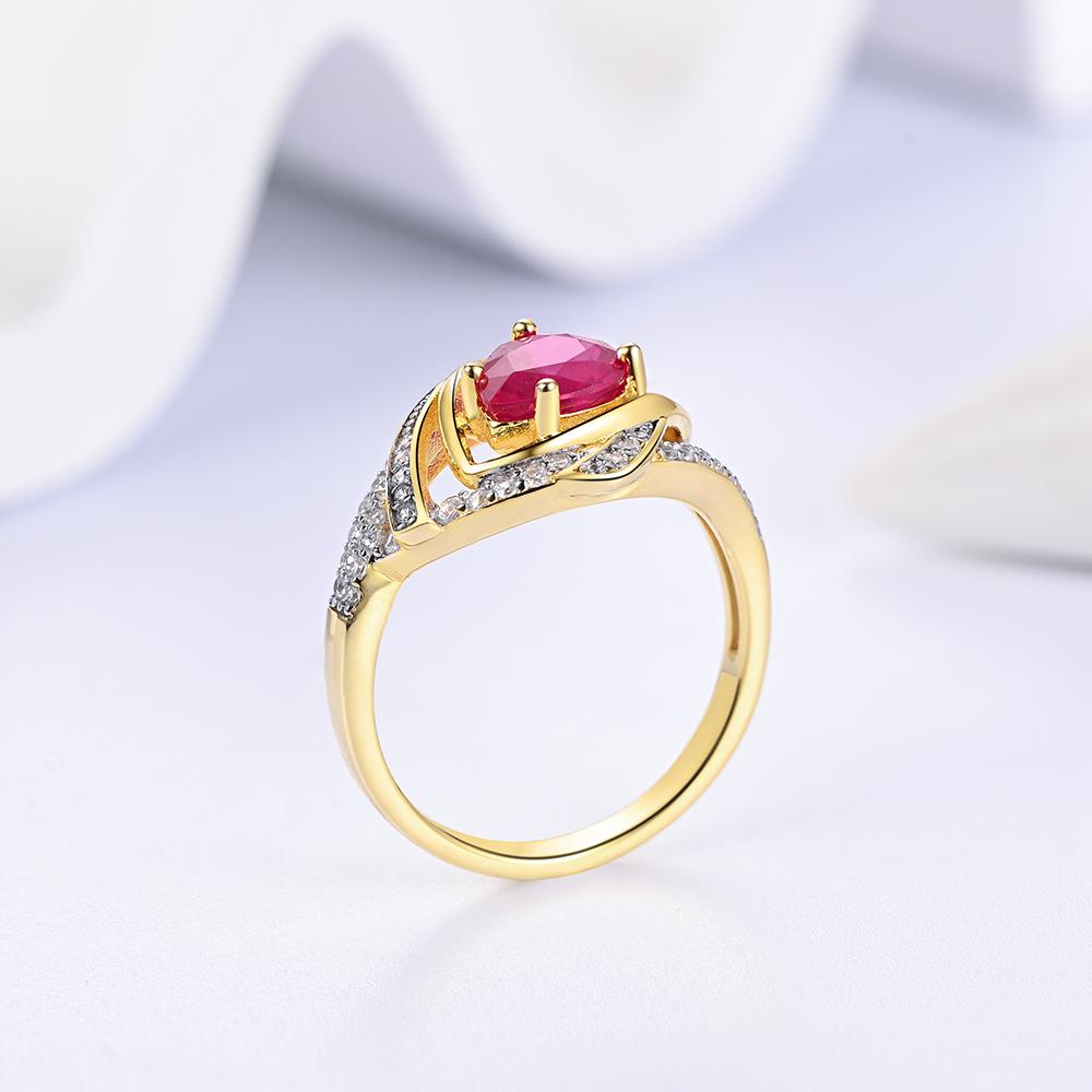 Luxury natural pear 6*8mm filled ruby rings 925 Sterling Silver Exquisite fine jewelry for women's Engagement and wedding gifts