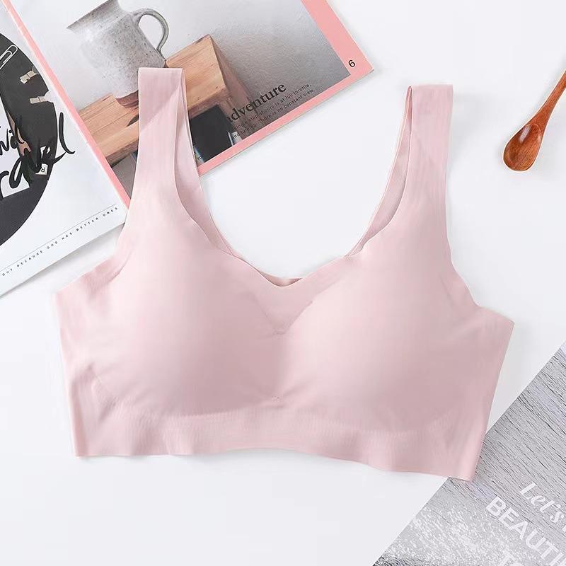 Women Seamless Ice Silk Wireless One Piece Comfortable Sports Sleeping Bra
