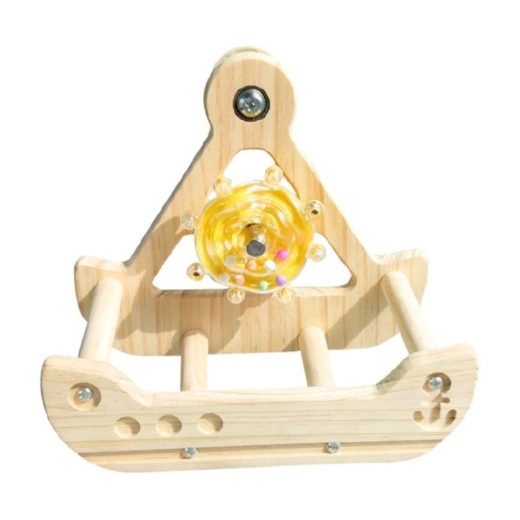 Rocking Parrot Playgrounds Stand Perch Toy with 4 Chewable Perches Encouraging Balance Exercise For Small to Large Bird
