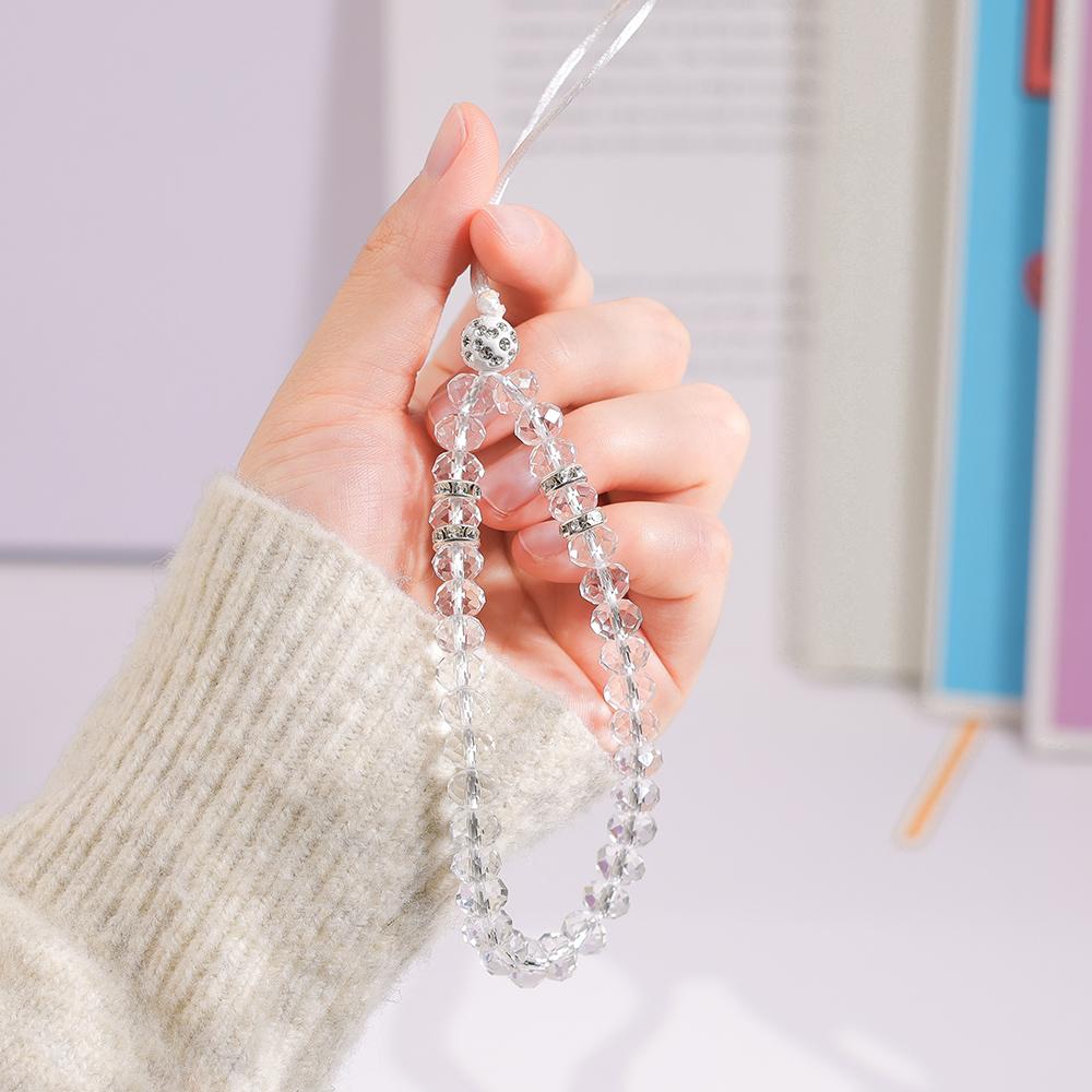 Pink Butterfly Pearl Bow Phone Chain Anti-Lost Bracelet For Mobile Phone Case Wrist Strap Lanyard Phone Keychain Portable Chain