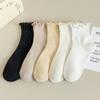 Chaussettes mi-mollet pour femmes, printemps, nouvelles, polyvalentes, couleur unie, dentelle champignon