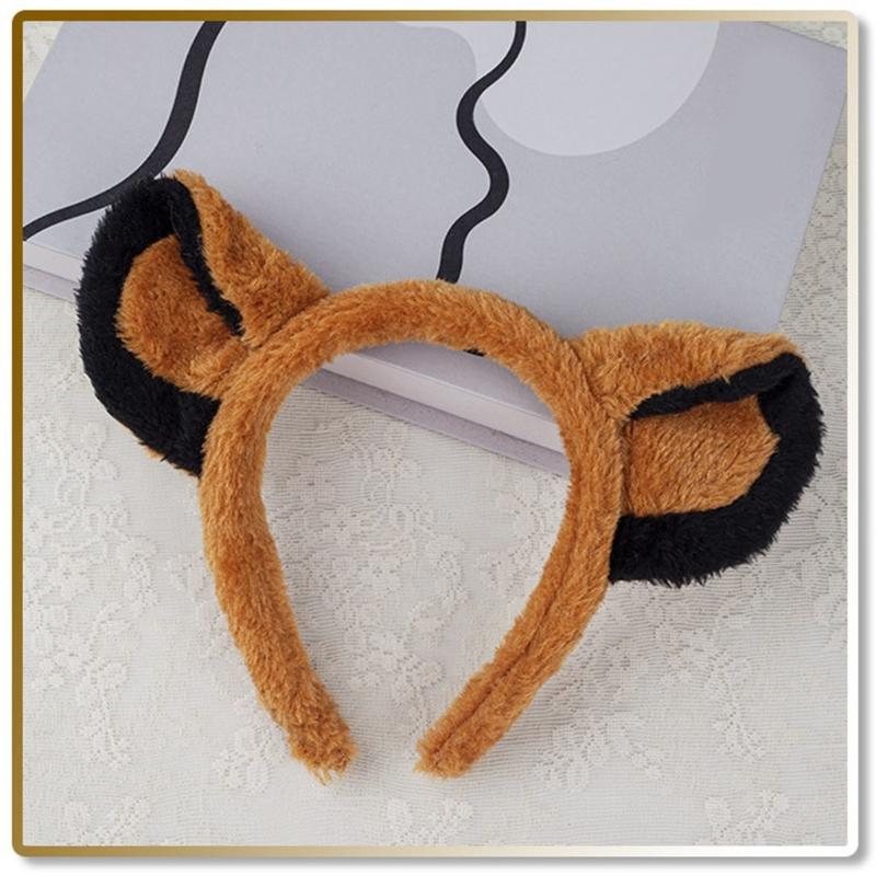 Kid Lion Tail with Lion Ear Headband Nose Gloves Skirt Bowtie Halloween Animal Costume Accessories for Boy Girl Cosplay