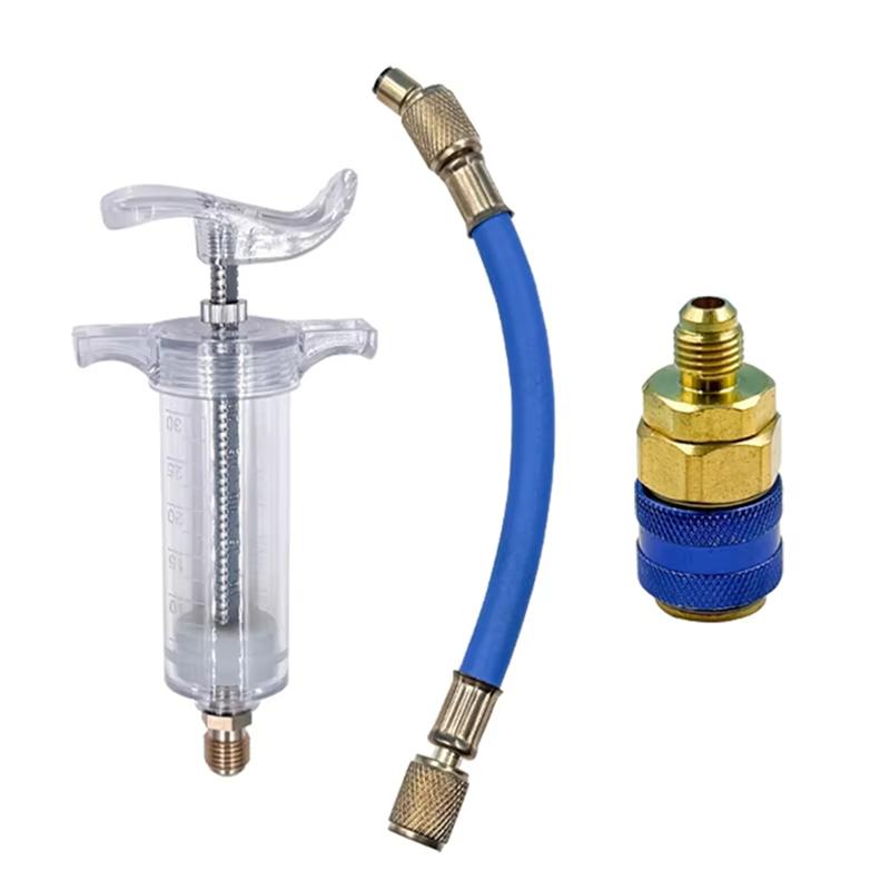 

A95I-Auto Oil Dye Injector 30ML 1/4 SAE A/C Dye Manual Injector Coupler Adapter For Car Vehicle Home Air Conditioner