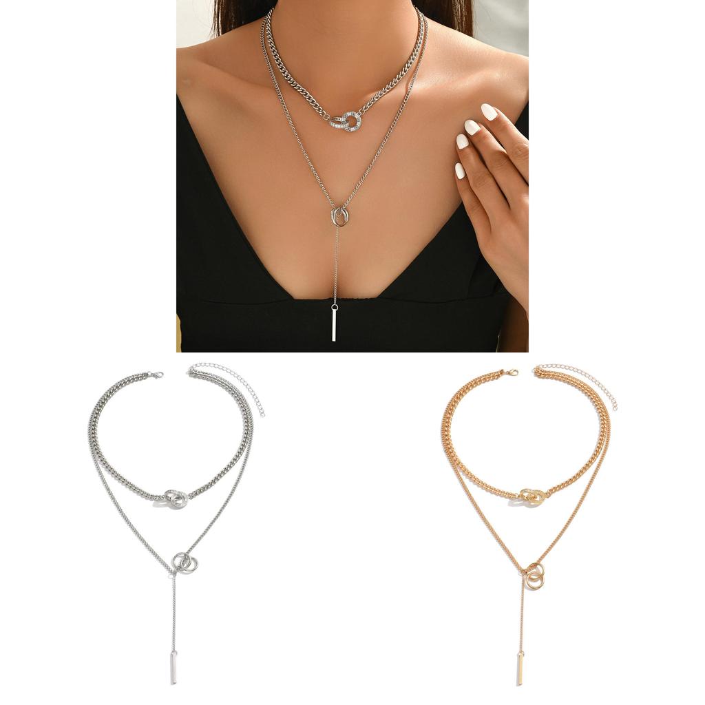 Geometric Alloy Pendant Necklace With Dangle Drop For Women And Men Summer