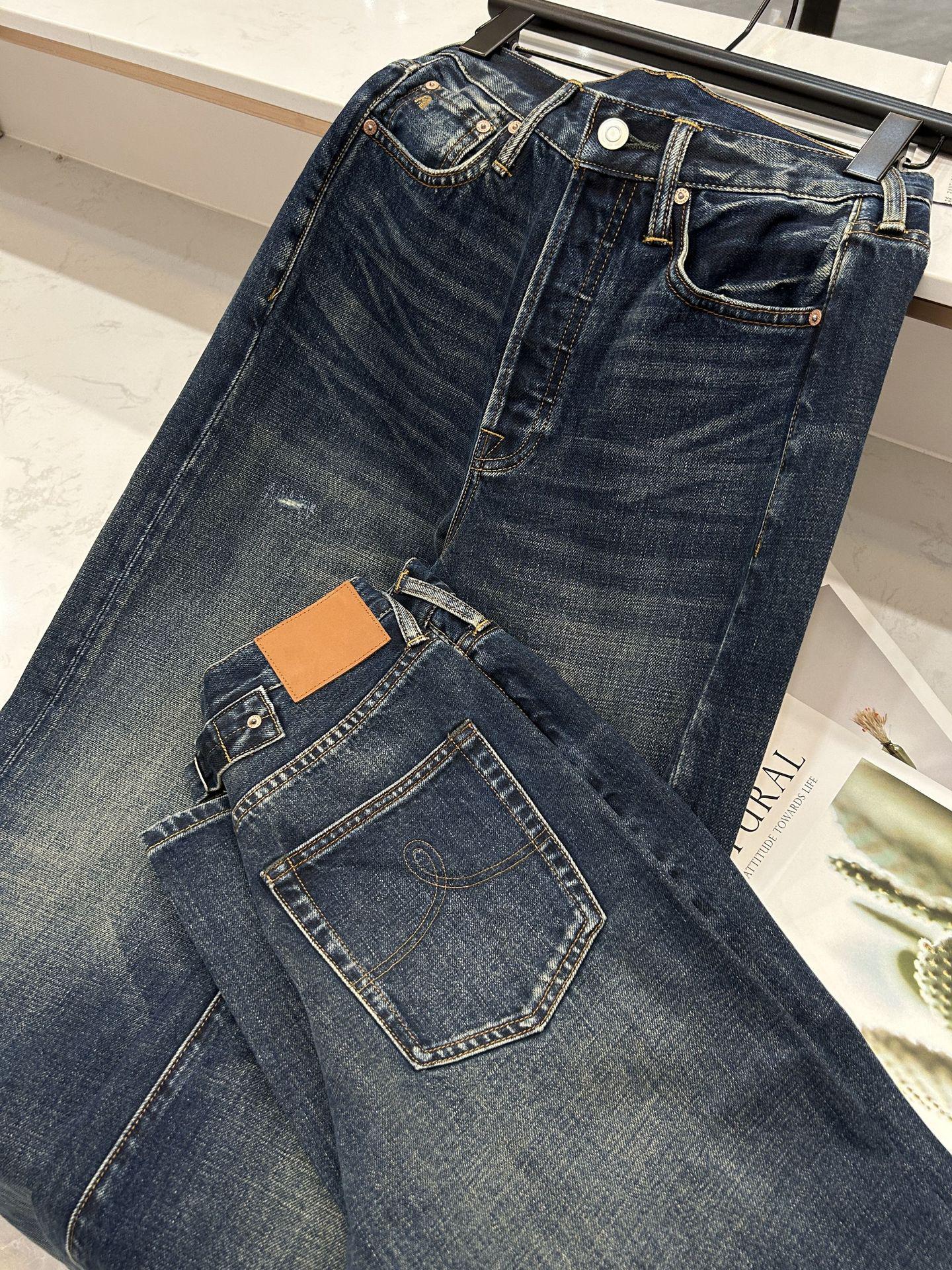 

RRL Retro Distressed Loose Straight Jeans - In Stock XL синий