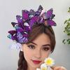 Barevní motýli Obruč do vlasů Dívčí čelenka Korunka Nastavitelný Halloween kostým na čajový dýchánek Přilba pro dospělé