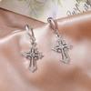 Fashion Rhinestones Cross Drop Earrings for Women Men Earrings Punk Hip Hop Jewelry Gift