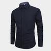 New Men's Shirt Solid Color Long Sleeve Men's Shirt Casual Simple Slim Business Fashion Shirt Men's Clothing