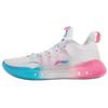 Li Ning YuShuai 14 Basketball Shoes Unisex Low Top White/Blue/Pink ABAR123-1