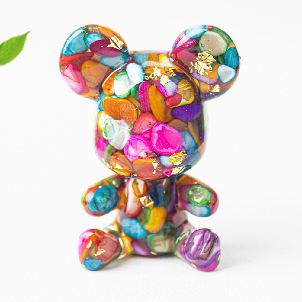 Crystal Resin Bear Car Air Vent Decor With Water Crystal And Crown For Gift Giving