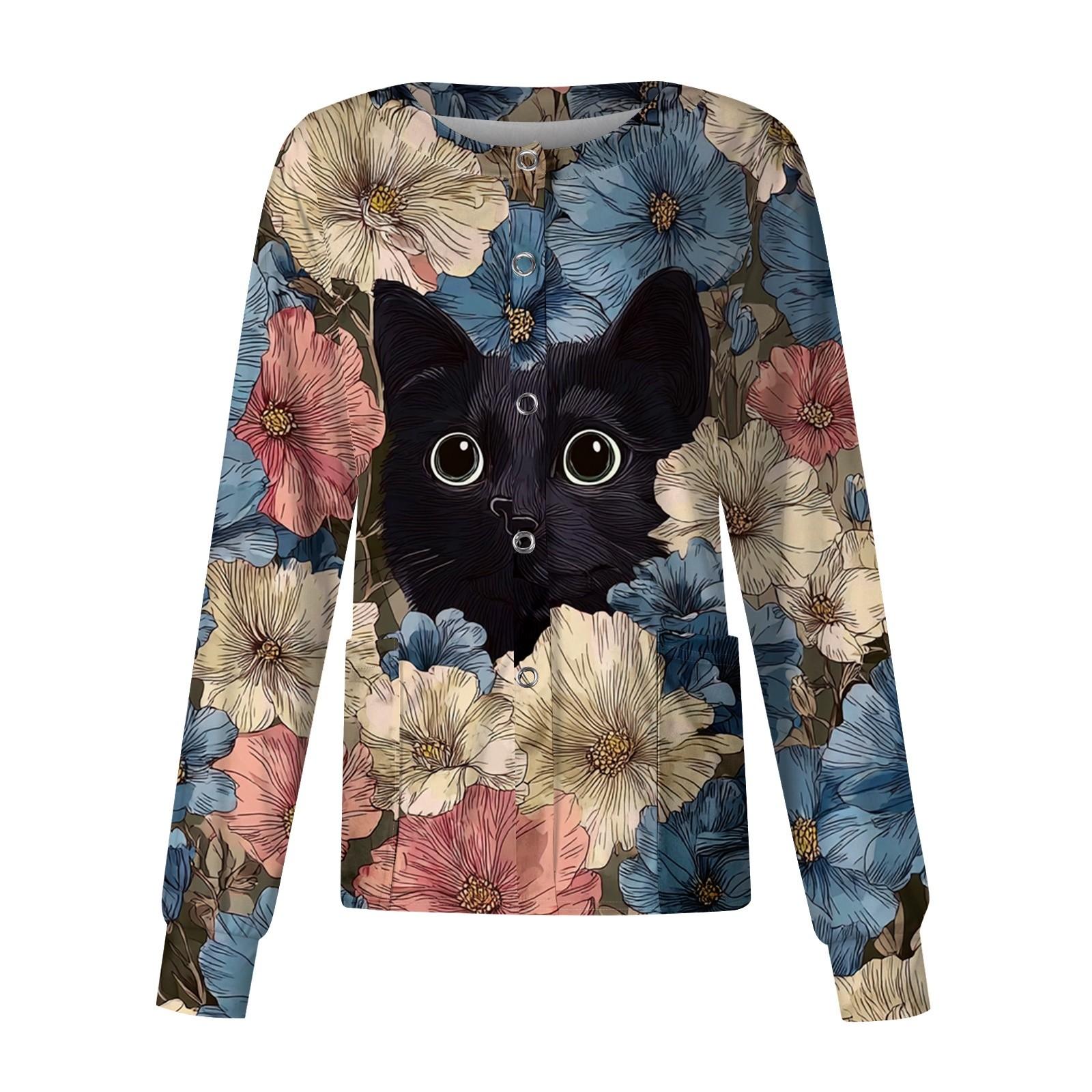 

Женский повседневный кардиган с длинными рукавами на одной пуговице, защитный костюм с животным принтом M