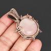 Rose Quartz Gemstone Pendant  Copper Wire Wrapped Jewelry Unique Boho Healing Stone Pendant for Women