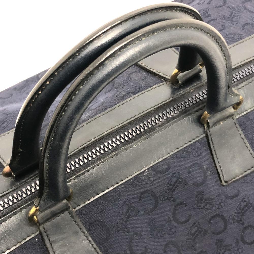 CELINE CMacadam Carriage vintage Hand Bag Duffle Bag Canvas/Leather Navy