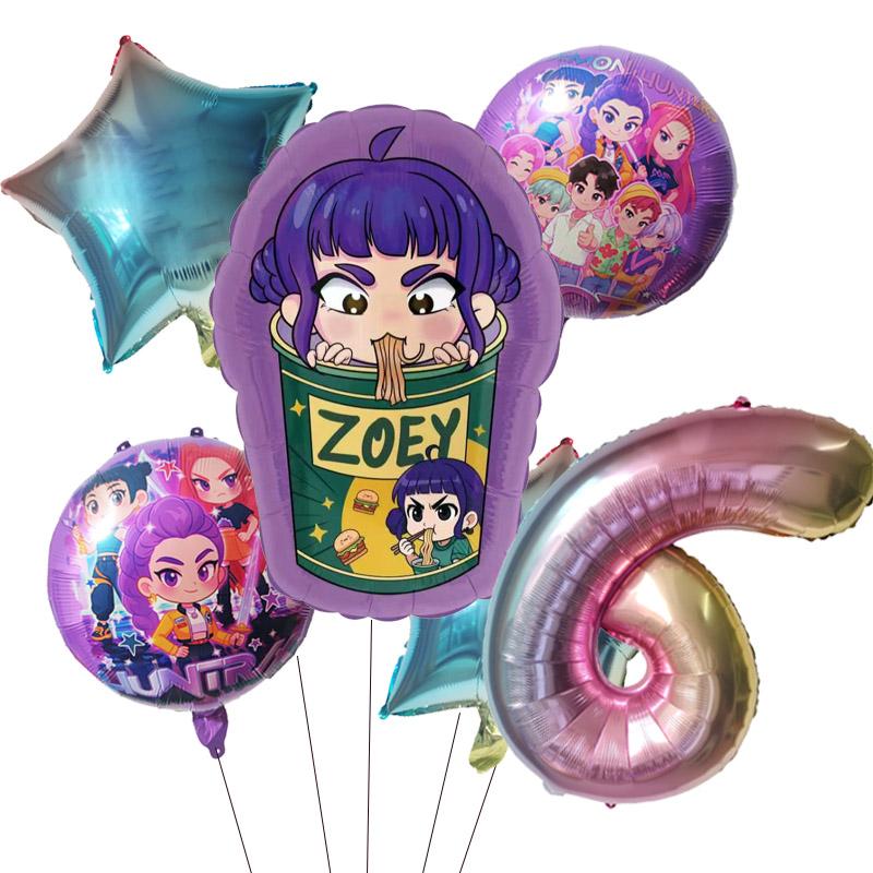 Kpop Demon Hunters Children's Birthday Party Decoration Ball Number Digit 1-9 Balloon Set Baby Shower Party Supplies Gift Toy