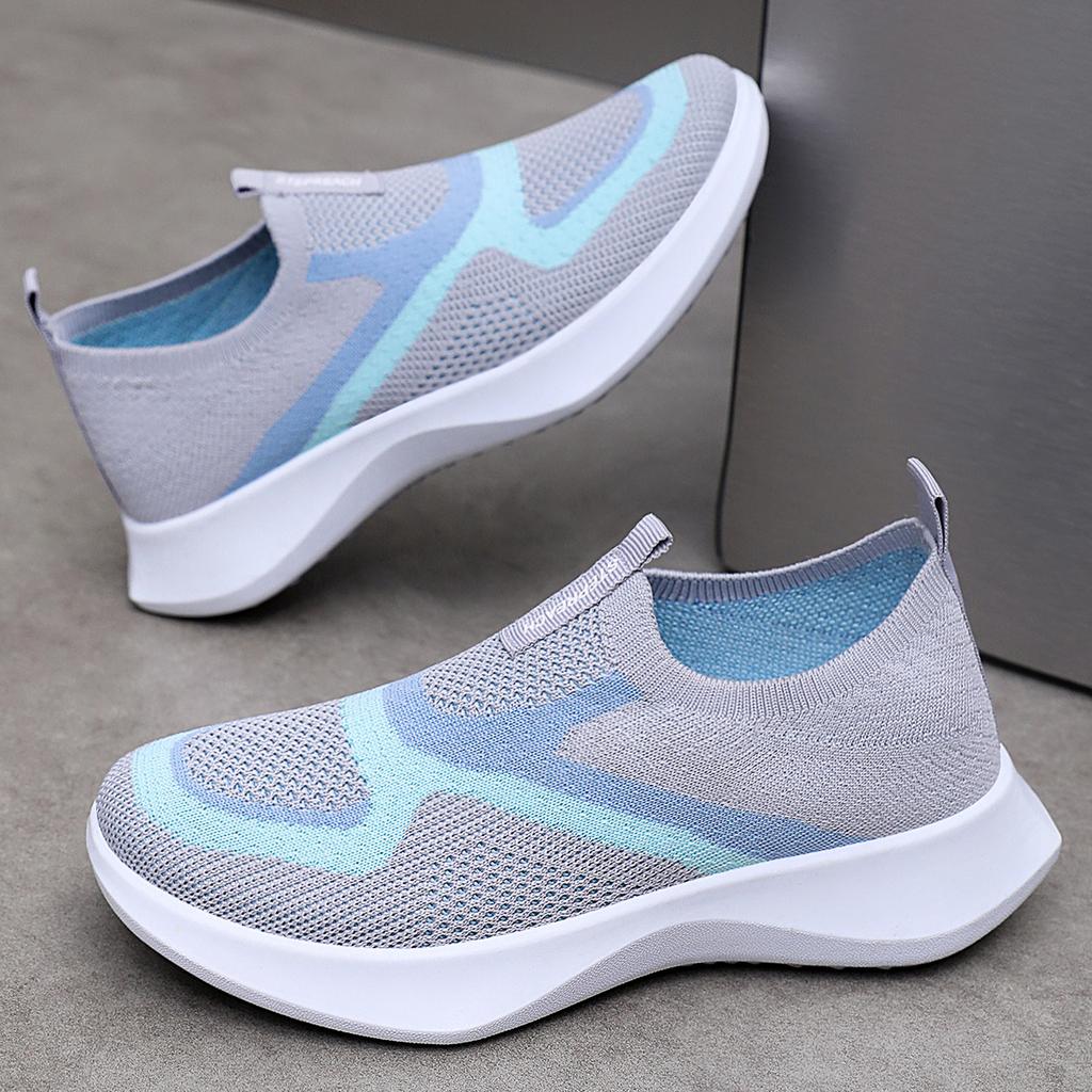 Scarpe Casual Donna Versatili Primavera Scarpe in Rete Traspiranti Fondo Morbido Slip-on per Anziani Scarpe da Mamma Casual Quotidiane Comode Scarpe da Ginnastica Leggere