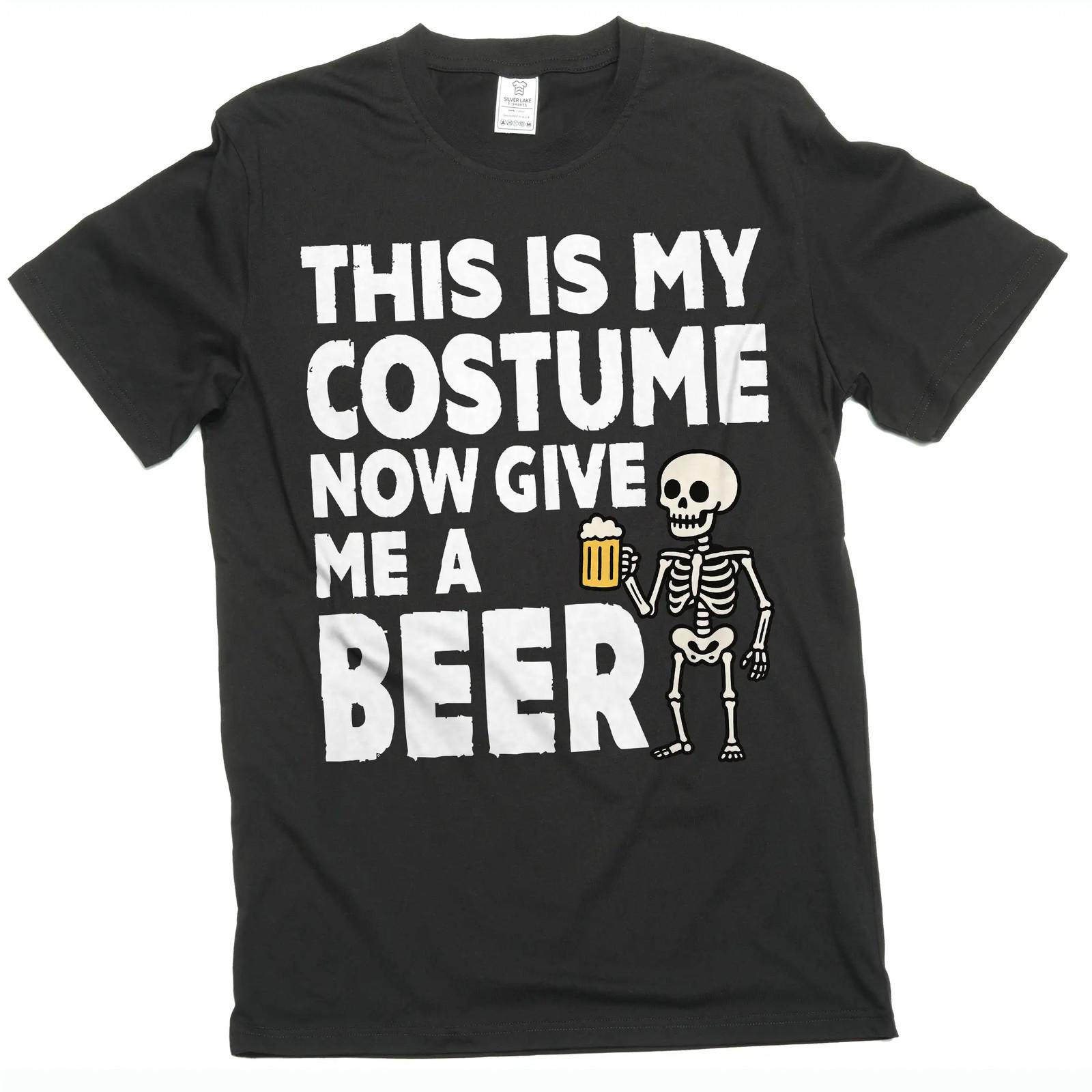 Men s funny this is my costume now give me a beer T-shirt Christmas Halloween T S
