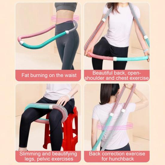 Weighted Soft Spring Hoop Waist-Friendly Foldable Fitness Hoop Portable Home Gym Adults Body Waist Slimming Exercise Equipment