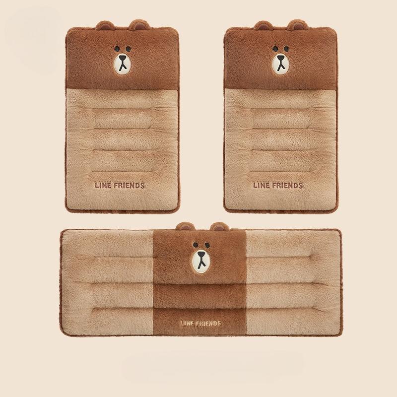 Winter Warm Car Waist Cushion Seat Supports Cartoon Cute Plush Cushion Chair with Thick Non Slip Design Integrated Cushion