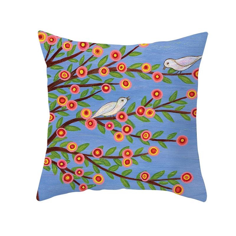 Kreative Kinderkunst-Druck Kissenbezüge, Ölgemälde Baum Cartoon-Stil Haushaltswaren, Sofakissen und Taillenkissenbezüge