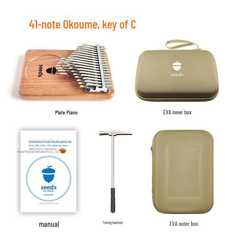 

Деревянная калимба окуме с 41 нотой и трехслойным полутоновым дизайном