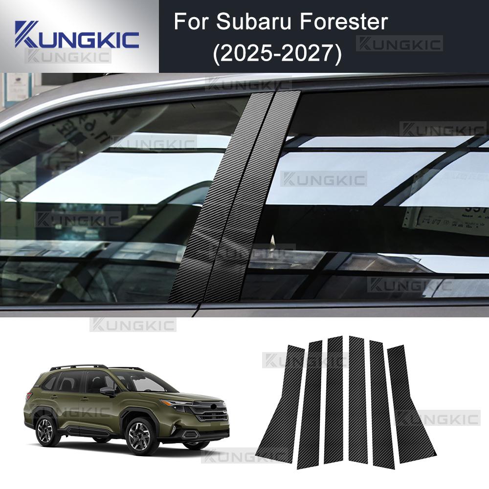 For Subaru Forester 2025 2026 2027 B C Pillars Sticker LHD RHD Car Carbon Fiber Pattern Style Trim TPU Material