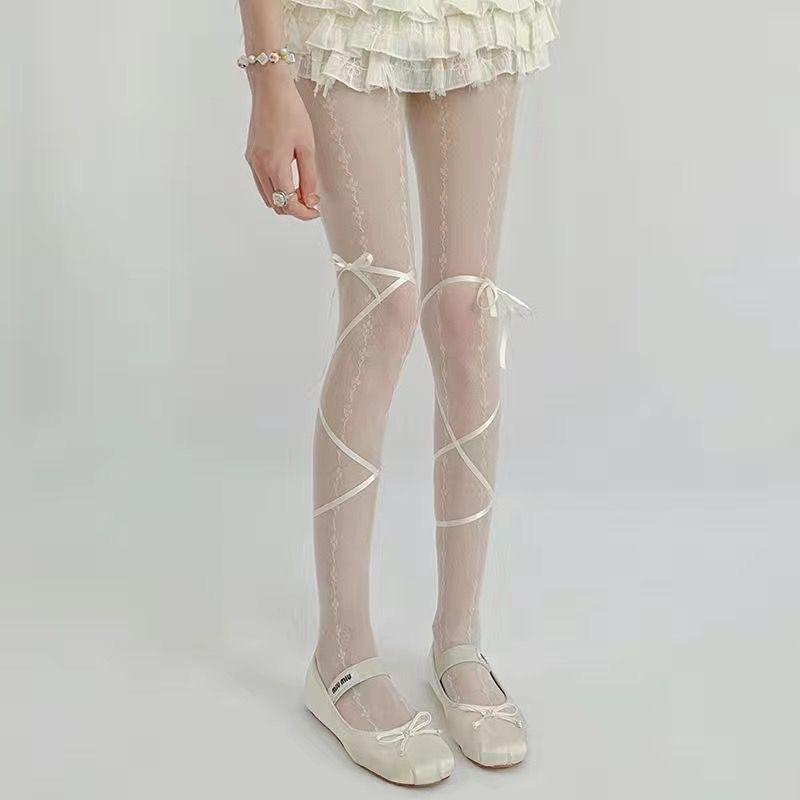Lolita Pantyhose, Sweet And Uncropped Pineapple Bottoming Socks, Pure Desire Stitching, Small Floral Stockings