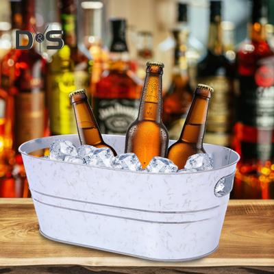 Metal Ice Bucket Large Drink Bucket for Parties Sturdy Beverage Tub for Barbecue Enthusiasts Solid Metal Bucket for Outdoor Camping And Events