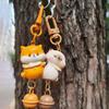 2pcs Dog Magnetic Animal Pendants Zinc Zinc Alloy Backpack Key Ring Bag Accessories Couple Keychains  Car Key