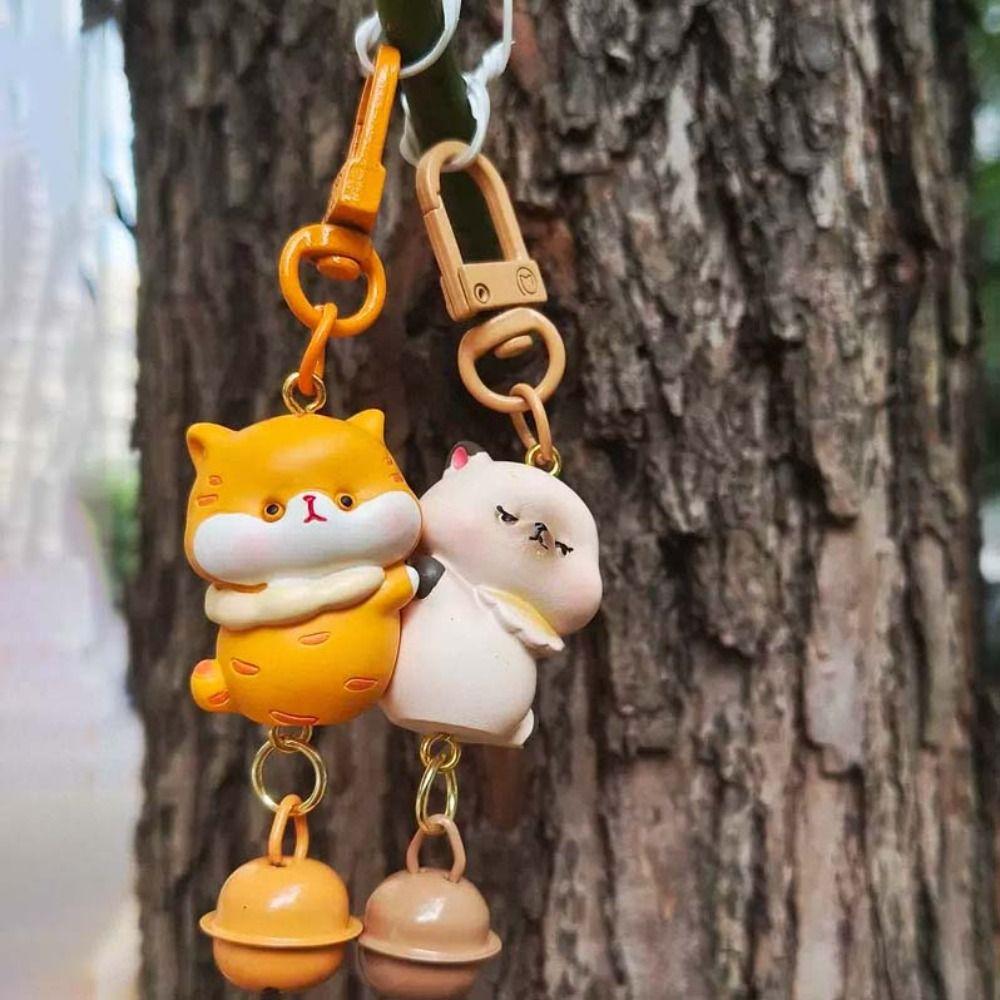 2pcs Dog Magnetic Animal Pendants Zinc Zinc Alloy Backpack Key Ring Bag Accessories Couple Keychains  Car Key