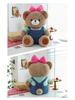 Pink Bow Fifi Bear Plush Doll - Cute Cartoon Animal Toy for Birthdays and Hugs