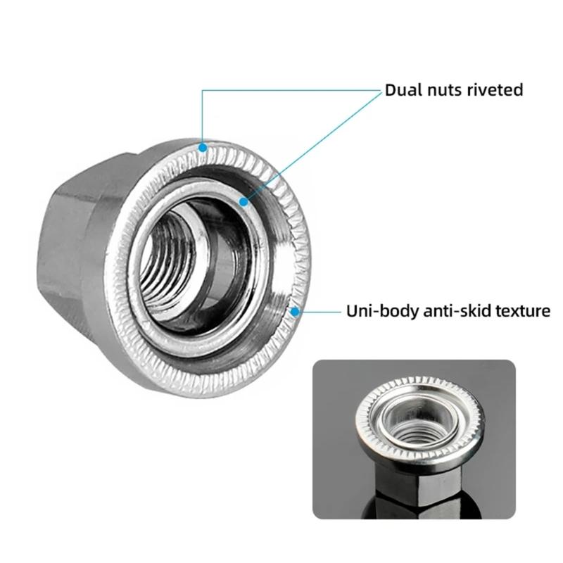 Hub Nut for Fixed Gear Bike Front Rear Hub Fixing Metric9/10 3/8 Inch With Anti-skid Texture for Drum Axle Firm Mount