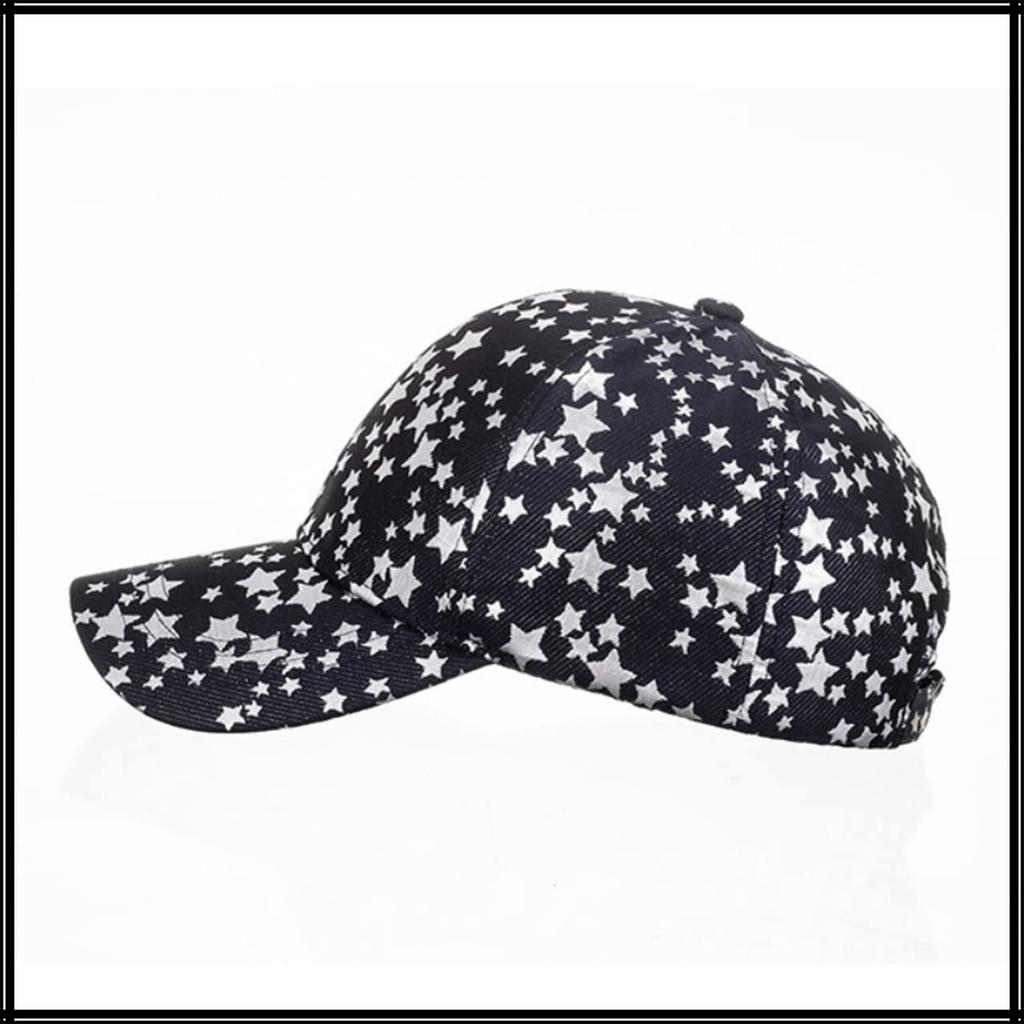 Cap with star CA694 [White Fang] pattern, sports, running, outdoor, women, men, (black)
