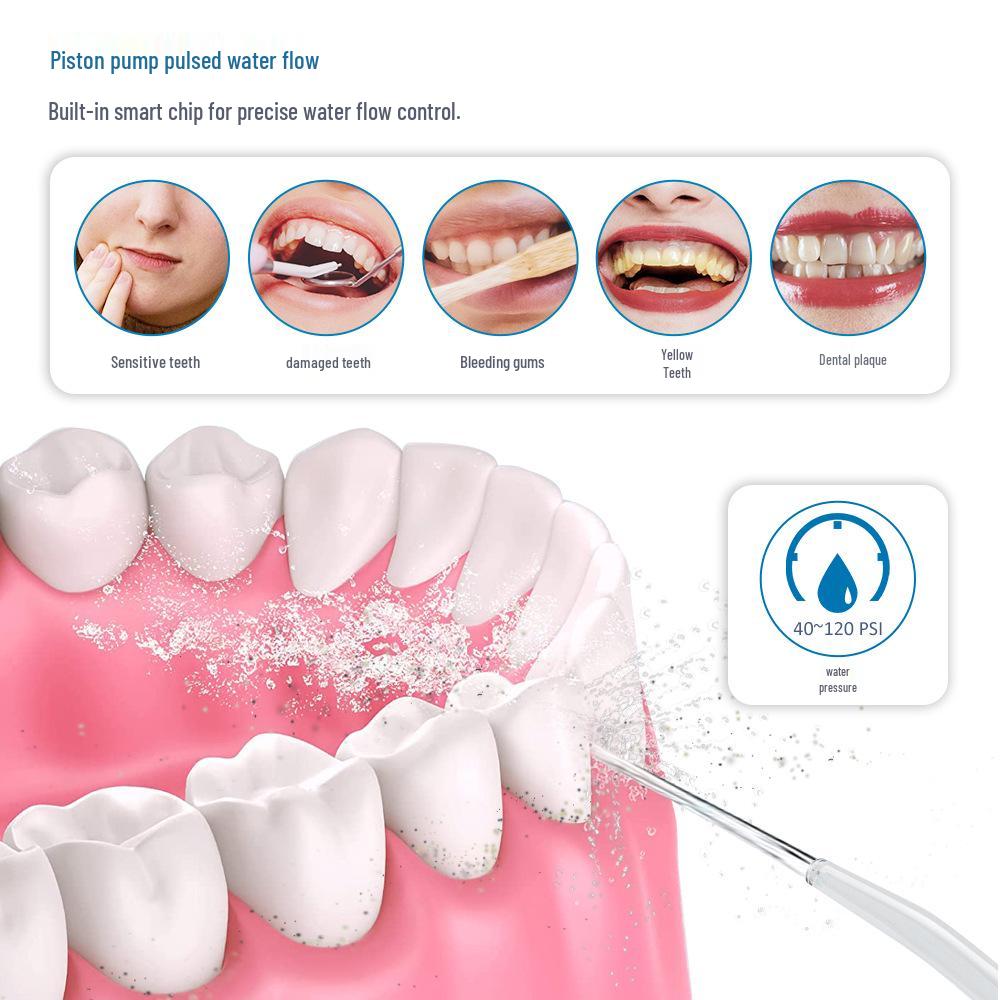 Portable IPX7 Waterproof Electric Oral Irrigator: Home Water Flosser & Tooth Cleaner