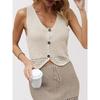 V-neck Vest Casual Knitted Skirt SETV Collar Vest Knitting Skirt Suit