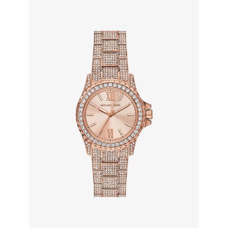Мини-часы Michael Kors Everest с паве, покрытие из розового золота, MKO1197 розового золота