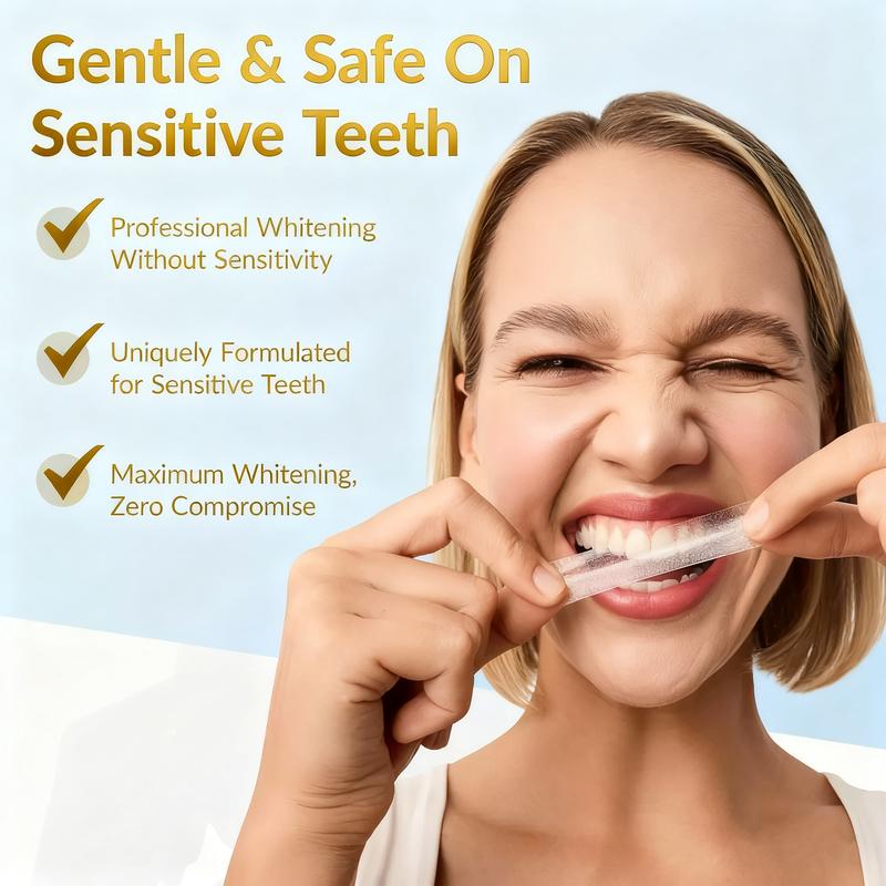 QimGo Professional Teeth Whitening Strips - Pack of 42 Strip - Safe for Enamel - Non Sensitive Teeth Whitening - Whitening Without Any Harm
