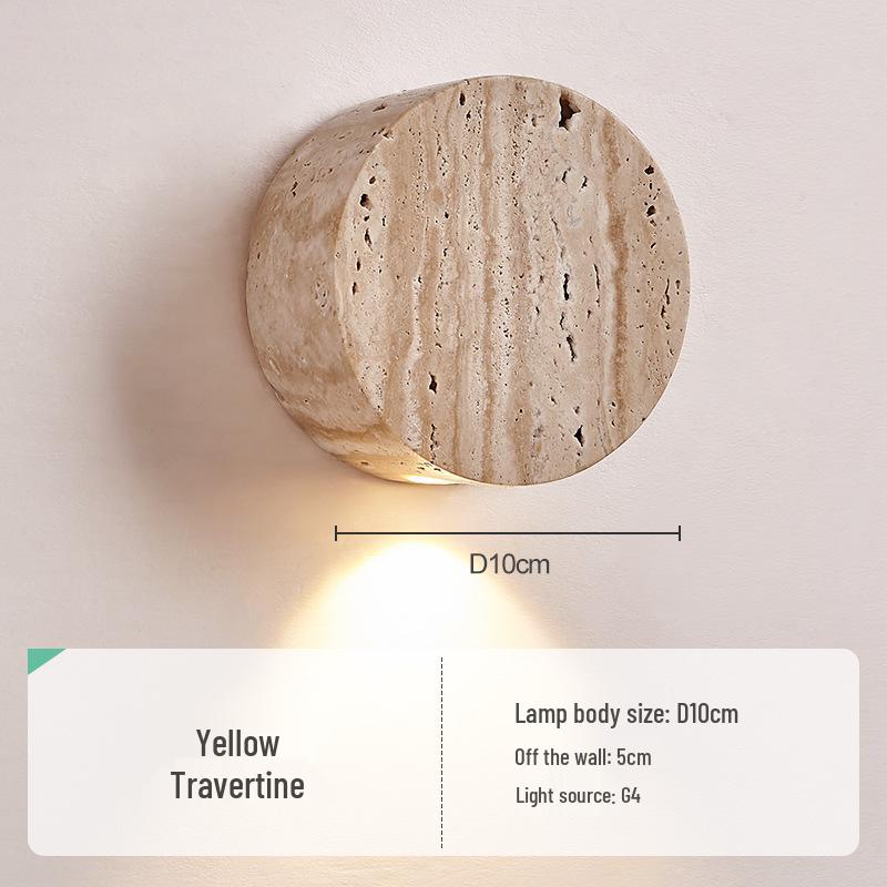 Wabi-Sabi Gelbe Travertin Nachttischlampe: Retro-Stil für Schlafzimmer & Wohnzimmer