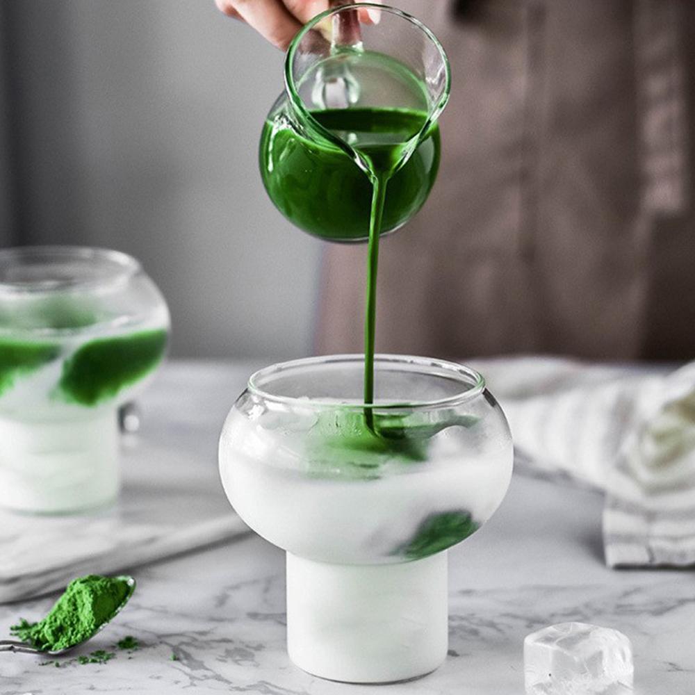 300/520ml Coffee Mug Gourd Shape Cocktail Glass Household Transparent Whiskey Wine Yogurt Dessert Glass Cup Bar Drinkware