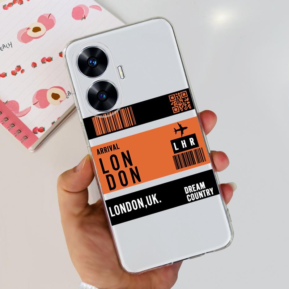 For Realme C55 4G Case RMX3710 Colorful Painted Cover Soft Slim Fundas Phone Case For Realme C55 C55 RealmeC55 Back Cover Bumper