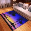 Hawaiian Beach Palm Tree Carpet Ocean Beach Area Rug Tropical Sea Sunset Floor Mat Living Room Home Indoor Mat Bathroom Doormat