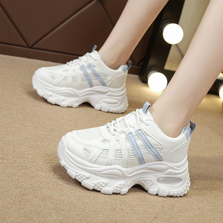 Mesh dad shoes autumn new platform sneakers lightweight soft sole breathable running shoes 35