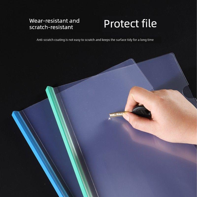 Transparent Thickened Plastic Test Paper Storage Clip File Binder File Protective Folder Transparent Pull Rod Insert Book Holder Transparent Folder