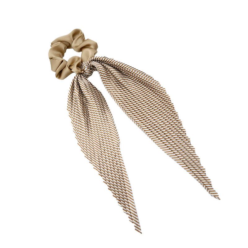 1PC French Retro Super Fairy Temperament Satin Bow Striped Hair Band Korean Internet Celebrity Sweet Girl Streamer Hair Rope